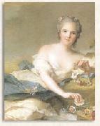 Jean Marc Nattier Anne Henriette of France represented as Flora painting